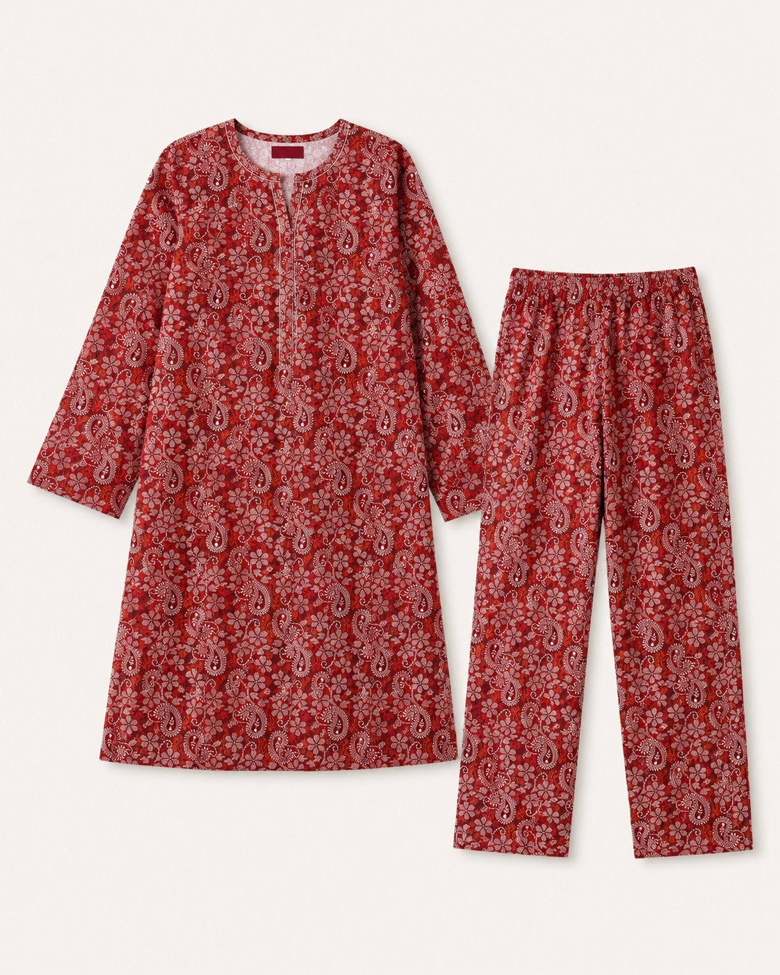 Maroon Ambi Print Unstitched Cotton 2-Piece Suit